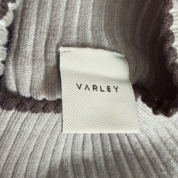 Varley Grey Ribbed Mock Neck Knit Sweater - Size Large - Picture 7 of 8
